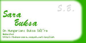 sara buksa business card